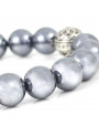 Terahertz Beaded Bracelet | Sterling Silver Bead | Irony Gemstones on Black Cord
