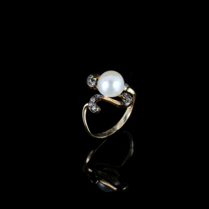 Nuit Noire Ring | Fresh Water Pearl | 18K Gold