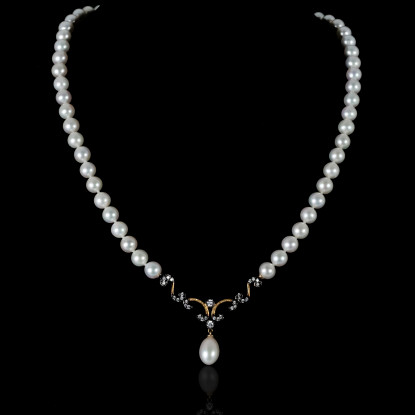Nuit Noire Necklace | Fresh Water Pearl | 18K Gold