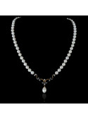 Nuit Noir Necklace | Fresh Water Pearl | 18K Rose Gold