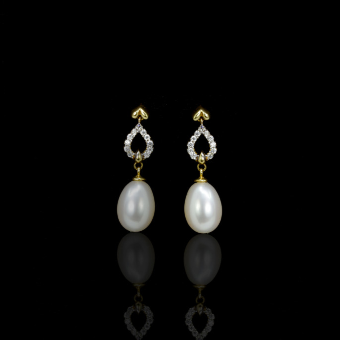 Cœur Earrings | Fresh Water Pearls | 18K Gold