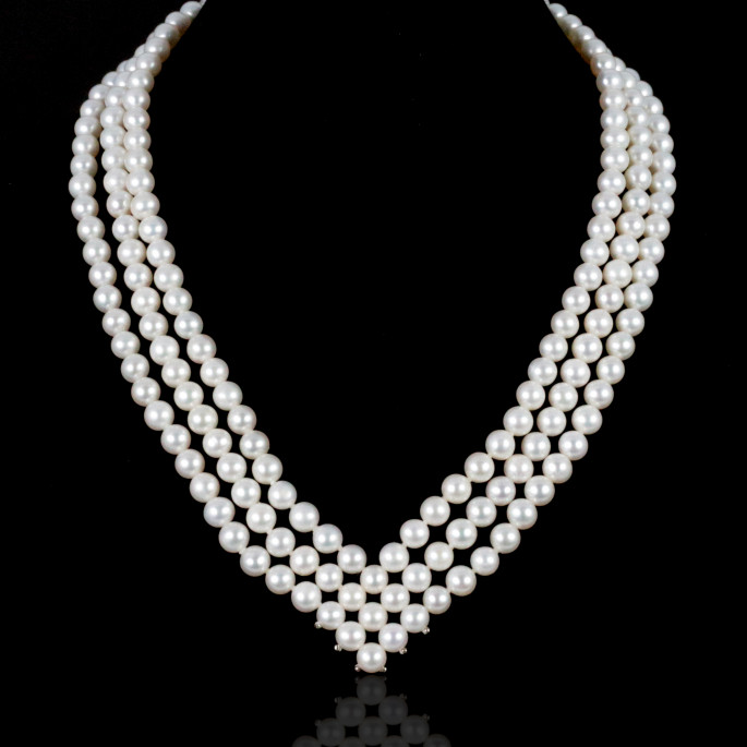 Lignes Necklace | Fresh Water Pearls | Silver 925