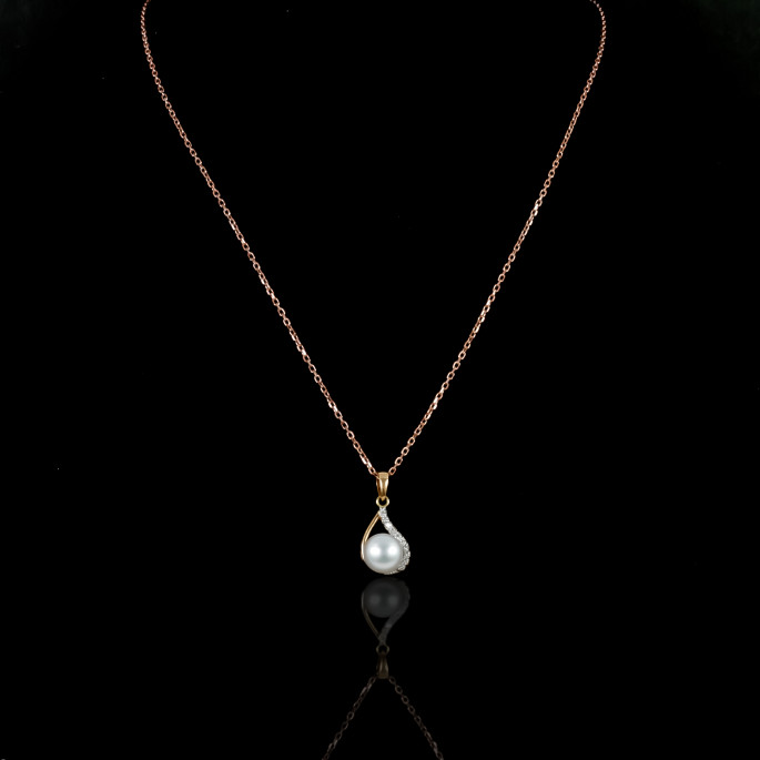 La Flamme Necklace | Fresh Water Pearl | 18K Gold