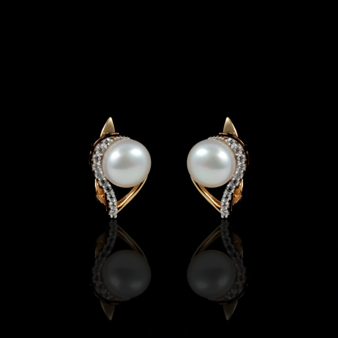 La Flamme Earrings | Fresh Water Pearl | 18K Gold