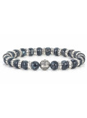 Sparkling Black Labradorite Beaded Bracelet | Sterling Silver Jewelry | Mixed Dark Grey, Black gemstones