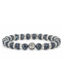 Sparkling Blue Labradorite Beaded Bracelet | Sterling Silver Jewelry | Mixed Grey-Dark Blue gemstones