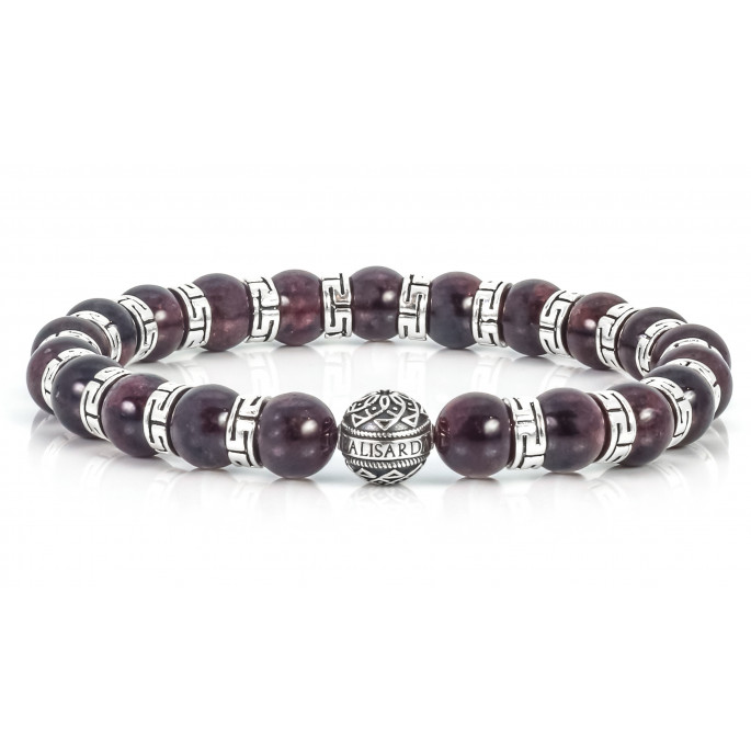 92.5 Sterling Silver Bracelet Crystal Black Bead And Silver Ball Charm