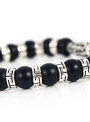 Sparkling Matte Black Onyx Beaded Bracelets | Sterling Silver Jewelry | Black Gemstones