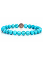 Festive Turquoise Beaded Bracelet | Sterling Silver Jewelry | Turquoise Gemstones