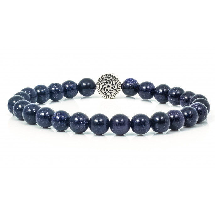 Blue/Dark Blue Sparkling Crystal Pave Ball Bead HQ Women\Men Bracelet Black Cord 