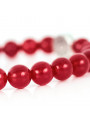 Festive Rubellite Beaded Bracelet |Sterling Silver Jewelry | Red Gemstones