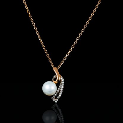 Demicoeur Necklace | Fresh Water Pearl | 18K Rose Gold