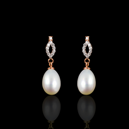 Déchirer Earrings | Fresh Water Pearl | 18K Rose Gold