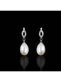 Étoile Earrings | Fresh Water Pearls | 18K White Gold