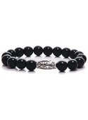 Black Onyx Beaded Bracelet | Sterling Silver Jewelry | Black Gemstones