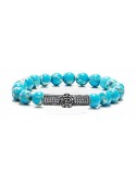 Women's Variscite Beaded Bracelet | Sterling Silver Flower Jewelry | Turquoise Gemstones