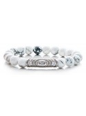Women's White Howlite Beaded Bracelet | Sterling Silver Fine Jewelry | White Gemstones