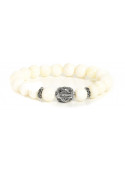 Shell Stone Beaded Bracelet | Sterling Silver Jewelry | White Gemstones